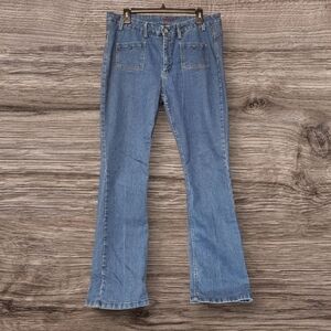 Blue Flare Wide Leg Jeans with Casual Style